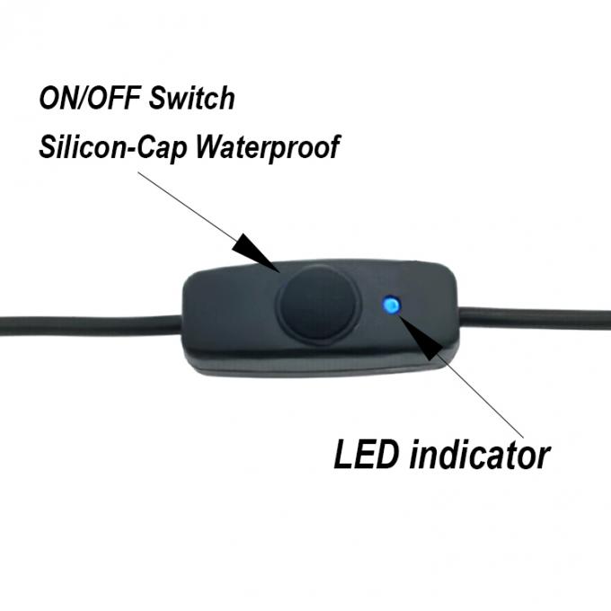 USB tipo C maschio a femmina su off Silicon Cap Switch Cable di estensione per Raspberry Pi Lamp Fan 3
