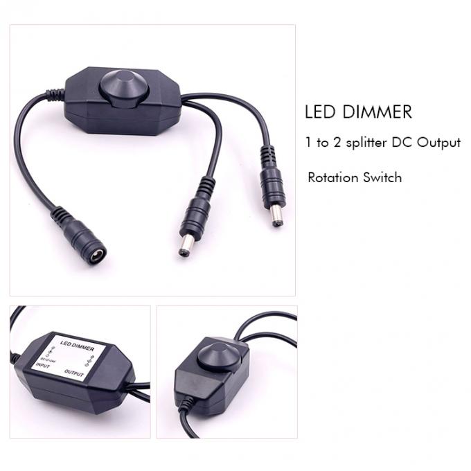 12v 1 Femmina a Splitter 2 Maschio Potenza CC a spegnimento Rotation Switch Controller Dimmer a LED per lampada 1