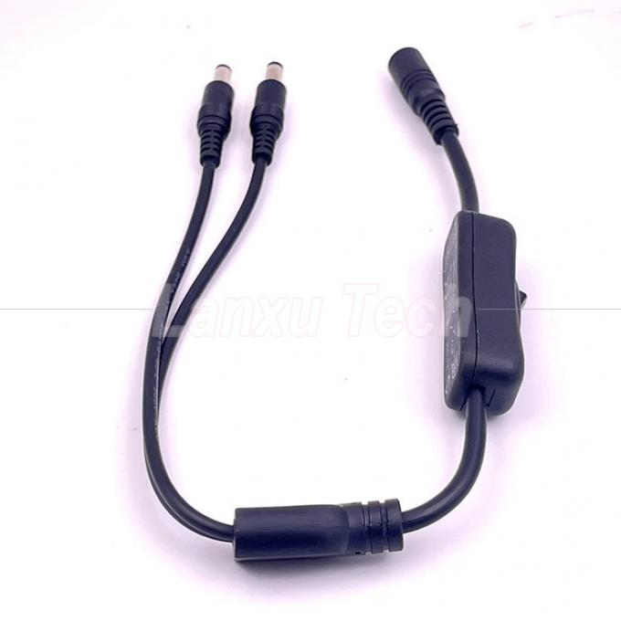 12v Splitter 1 femmina a 2 maschi Pioggia CC 5.5x2.1mm on off Cavo del cavo di commutazione per la luce della lampada LED 3