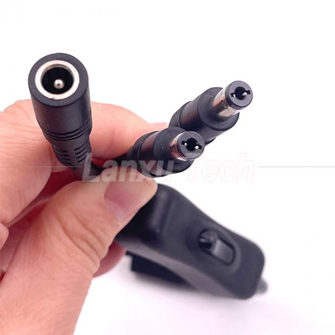 12v Splitter 1 femmina a 2 maschi Pioggia CC 5.5x2.1mm on off Cavo del cavo di commutazione per la luce della lampada LED 2