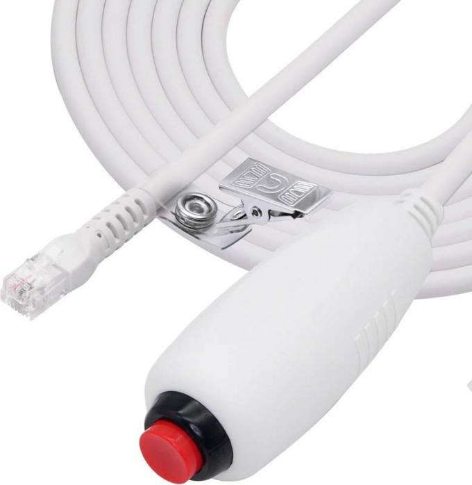 Custom RJ11 6Pin 4Core Single Button Hand Grip Cable di chiamata infermiera con clip per la stazione infermiera 1