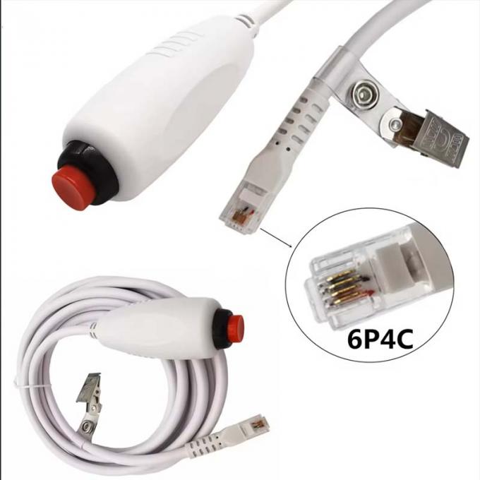 Custom RJ11 6Pin 4Core Single Button Hand Grip Cable di chiamata infermiera con clip per la stazione infermiera 0