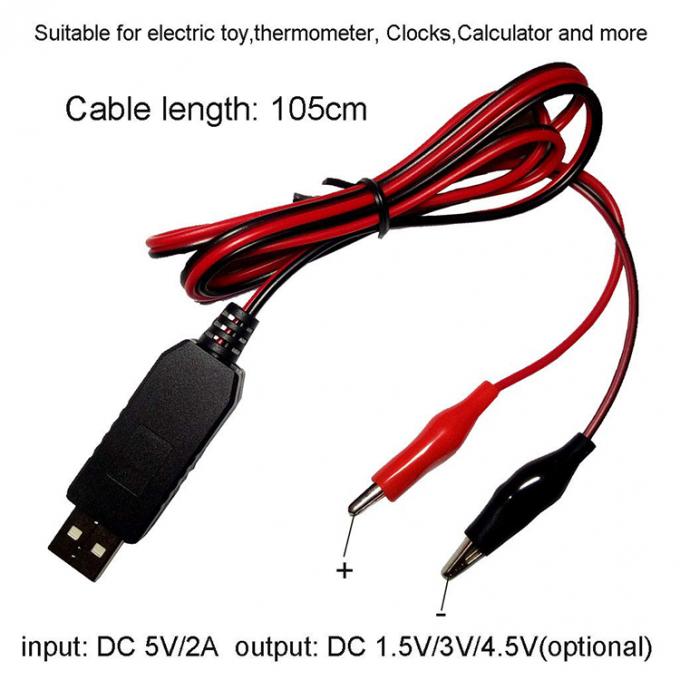 AA AAA Batteria eliminatore Repace Batteria USB da 5v a 1.5v 3v 4.5v Step down Cable di caricabatterie per LED luce giocattolo elettrico 3