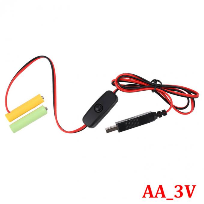 1.5v 3v 4.5v 6v LR6 AA LR03 AAA Eliminatore della batteria Sostituire USB Switch ON OFF Cable di caricabatterie per giocattoli elettronici a luce LED 1