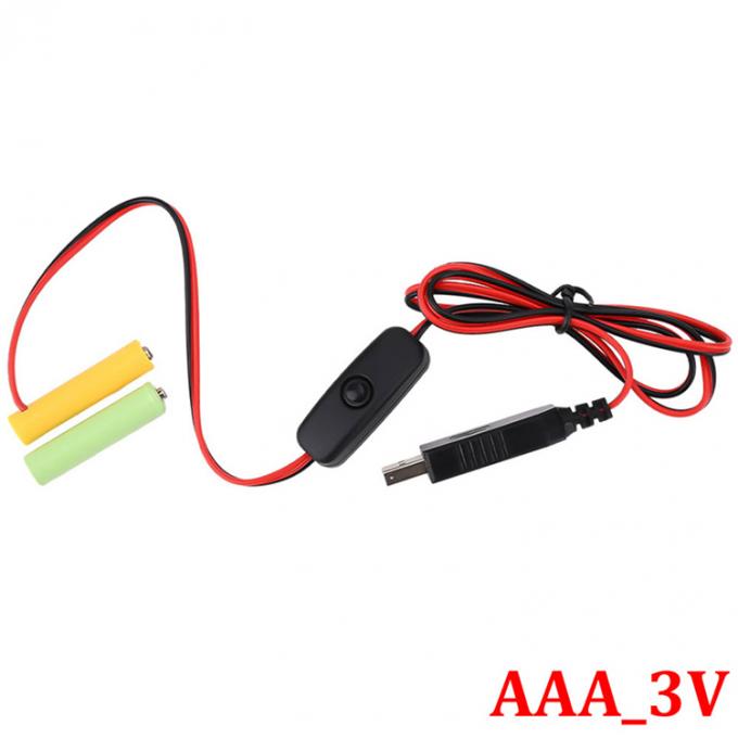 1.5v 3v 4.5v 6v LR6 AA LR03 AAA Eliminatore della batteria Sostituire USB Switch ON OFF Cable di caricabatterie per giocattoli elettronici a luce LED 4
