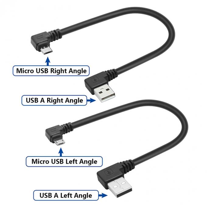 Angolo USB a L forma sinistra destra angolo 90 gradi Micro V8 estensione del cavo di carica dati 4