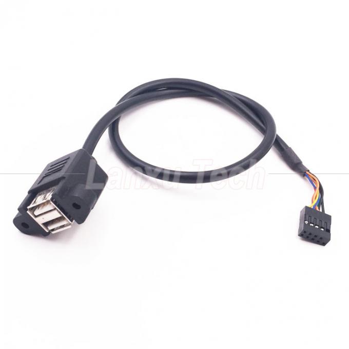 Dual USB Tipo A 2 porte pannello di montaggio USB a Dupont 9 Pin Header connettore cavo 4