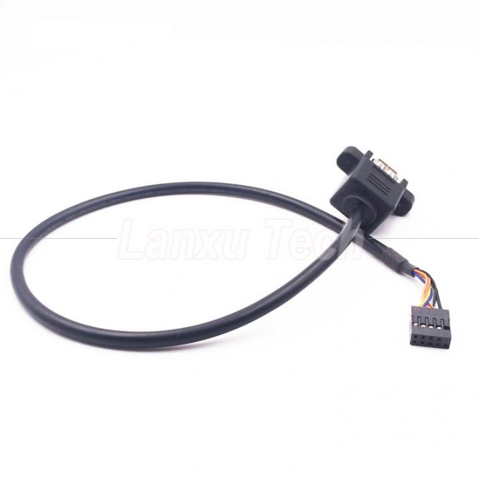 Dual USB Tipo A 2 porte pannello di montaggio USB a Dupont 9 Pin Header connettore cavo 7