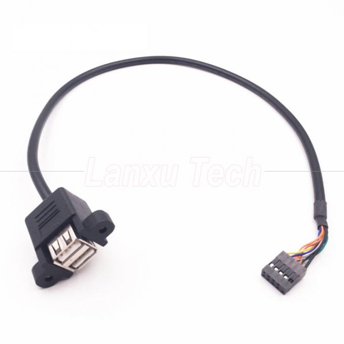 Dual USB Tipo A 2 porte pannello di montaggio USB a Dupont 9 Pin Header connettore cavo 5