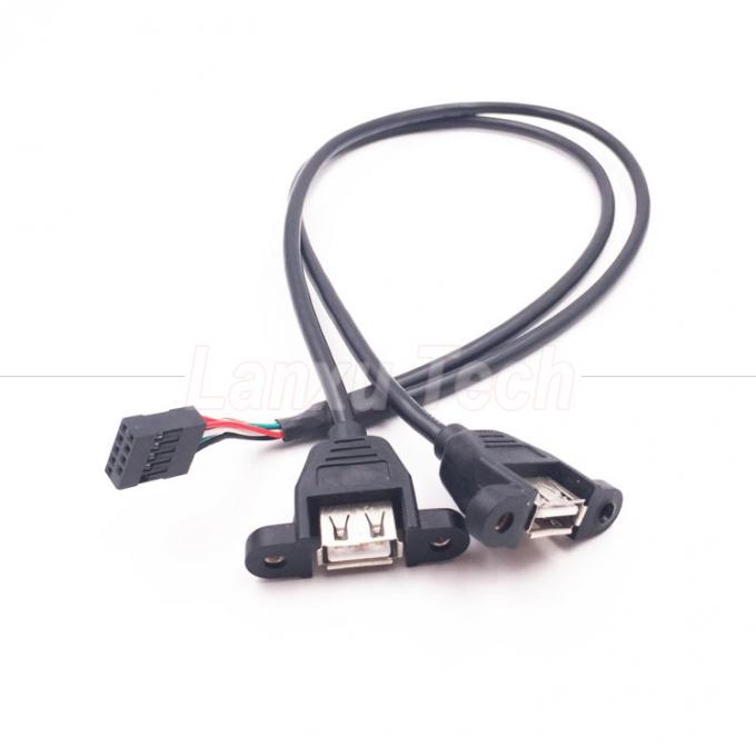Dual USB tipo A 2 porte pannello di montaggio USB a Dupont connettore cavo di filo 1