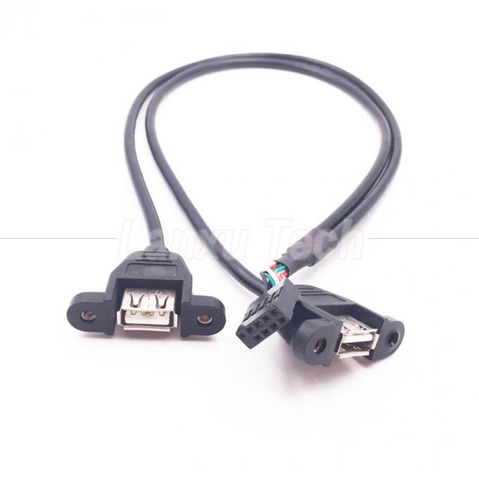 Dual USB tipo A 2 porte pannello di montaggio USB a Dupont connettore cavo di filo 3
