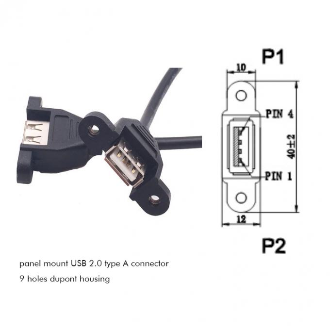 Dual USB tipo A 2 porte pannello di montaggio USB a Dupont connettore cavo di filo 2