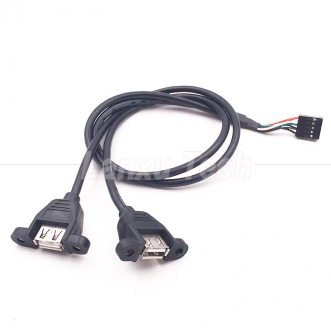 Dual USB tipo A 2 porte pannello di montaggio USB a Dupont connettore cavo di filo 5