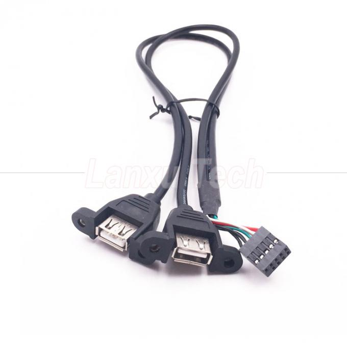Dual USB tipo A 2 porte pannello di montaggio USB a Dupont connettore cavo di filo 4