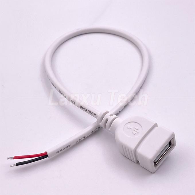 5V USB bianco femminile per aprire fili nudi cavo di fine coda per striscia LED 1