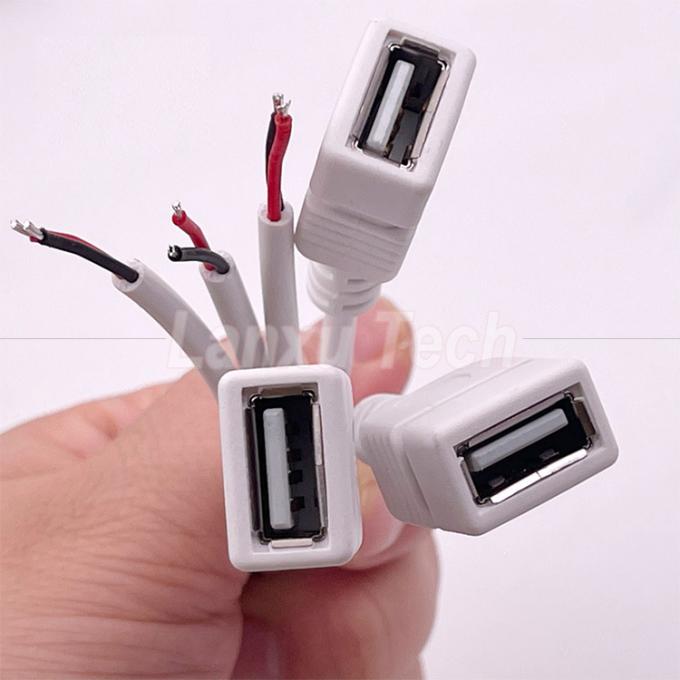 5V USB bianco femminile per aprire fili nudi cavo di fine coda per striscia LED 5