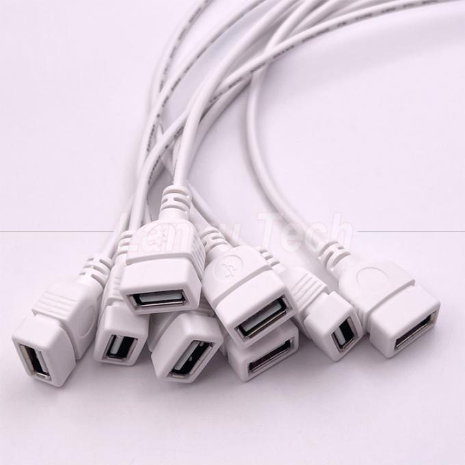 5V USB bianco femminile per aprire fili nudi cavo di fine coda per striscia LED 3