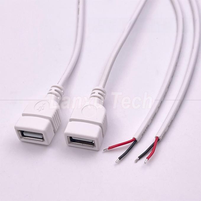 5V USB bianco femminile per aprire fili nudi cavo di fine coda per striscia LED 4
