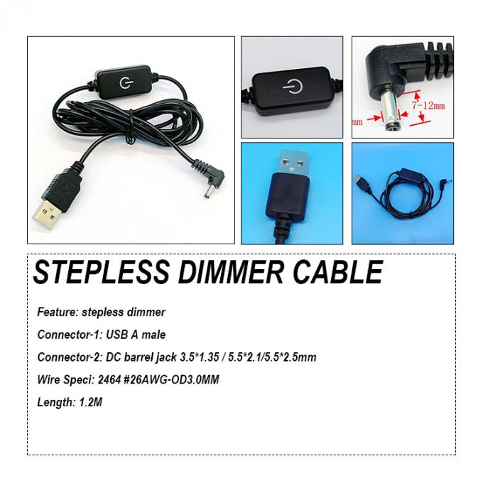 USB a Jack DC Dimmer senza passaggio per striscia luminosa a LED 0