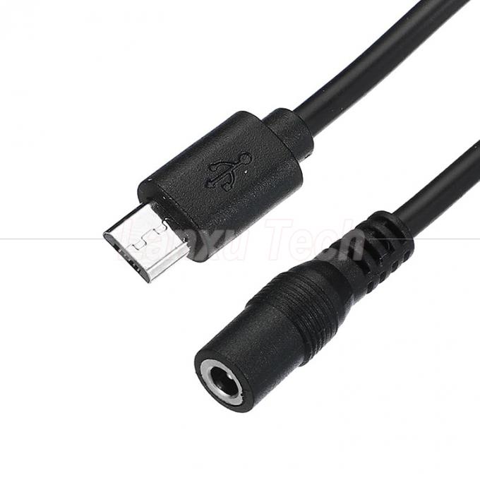 Micro USB Maschio a DC 3.5x1.35mm Femminile Jack Cable di estensione di alimentazione per ventilatori Strip LED 2
