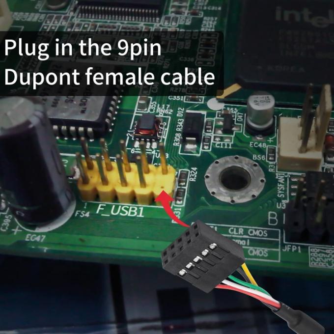 USB Tipo A Femminile a 9 pin Dupont Femminile Header Motherboard Adapter Cable 5