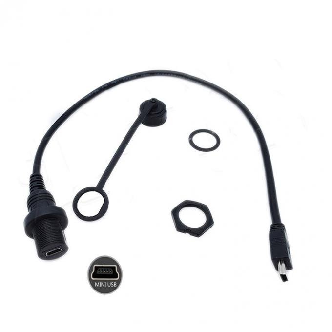 Mini USB Maschio a Micro USB Femminile cavo di estensione impermeabile con pannello di montaggio a scarico per auto camion barca computer moto 1