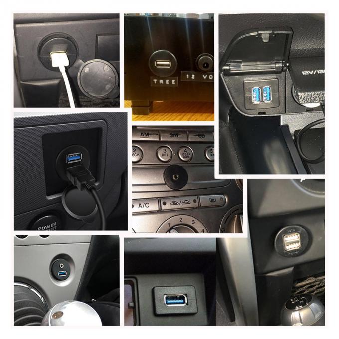 USB B 2.0/3.0 Cavo di estensione impermeabile maschio-femmina con pannello di montaggio a scarico per stampante auto camion barca computer moto 6