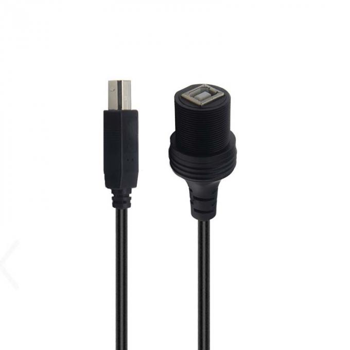 USB B 2.0/3.0 Cavo di estensione impermeabile maschio-femmina con pannello di montaggio a scarico per stampante auto camion barca computer moto 1
