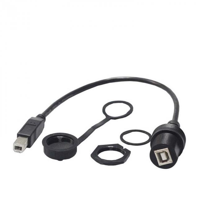 USB B 2.0/3.0 Cavo di estensione impermeabile maschio-femmina con pannello di montaggio a scarico per stampante auto camion barca computer moto 2