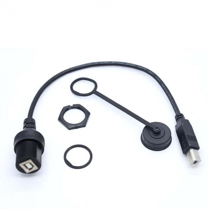 USB B 2.0/3.0 Cavo di estensione impermeabile maschio-femmina con pannello di montaggio a scarico per stampante auto camion barca computer moto 3