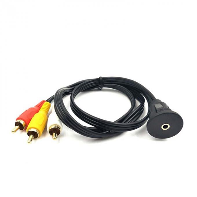 Cable di estensione impermeabile DC 3.5 a 3RCA personalizzato con pannello di montaggio a scarico per auto camion barca computer moto 0