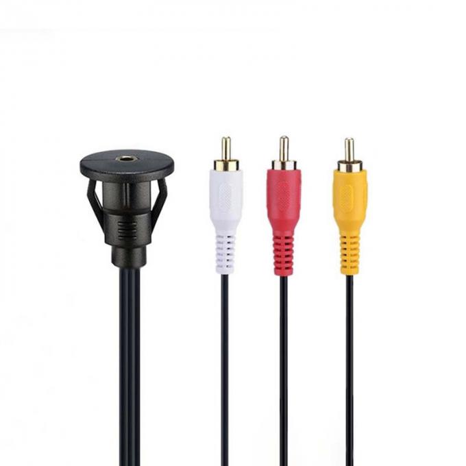 Cable di estensione impermeabile DC 3.5 a 3RCA personalizzato con pannello di montaggio a scarico per auto camion barca computer moto 2