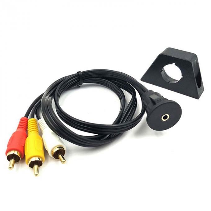 Cable di estensione impermeabile DC 3.5 a 3RCA personalizzato con pannello di montaggio a scarico per auto camion barca computer moto 1