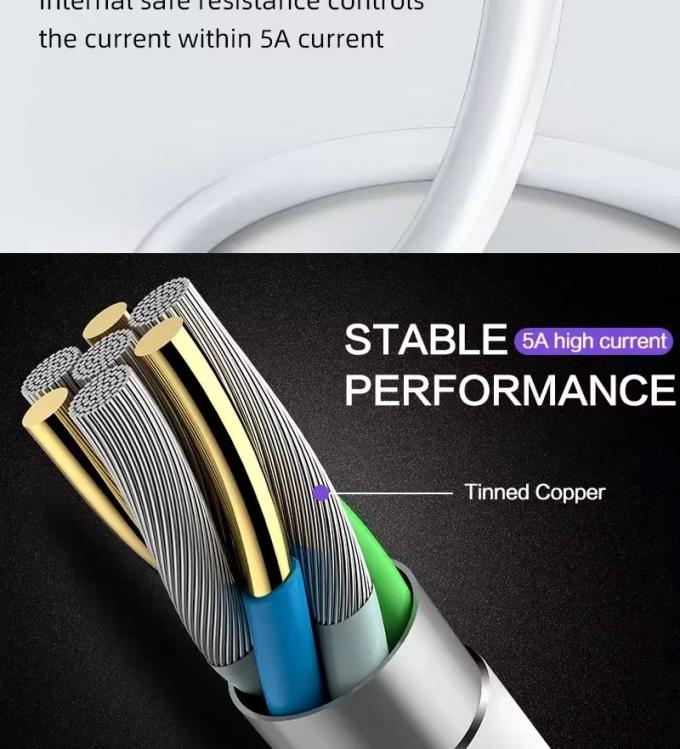 Cable di ricarica veloce da USB a tipo C per Huawei Android Phone 4
