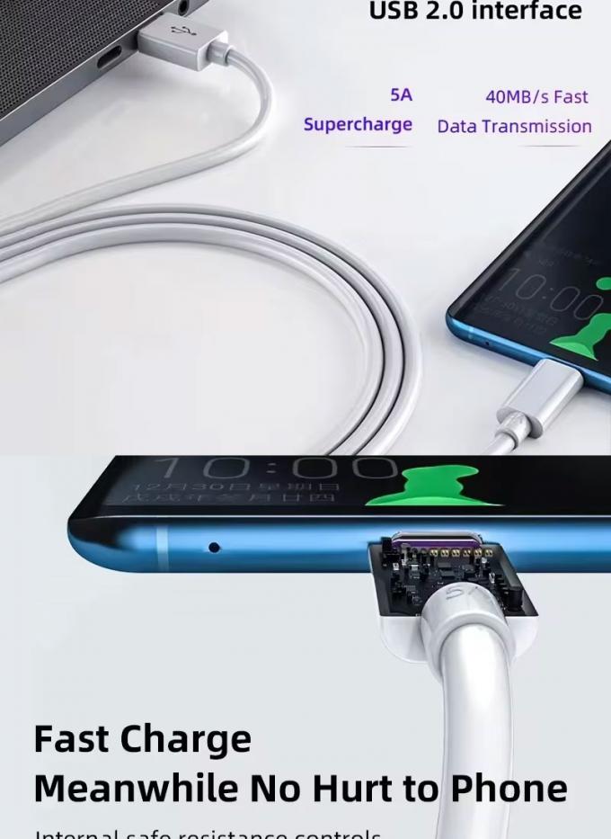 Cable di ricarica veloce da USB a tipo C per Huawei Android Phone 3