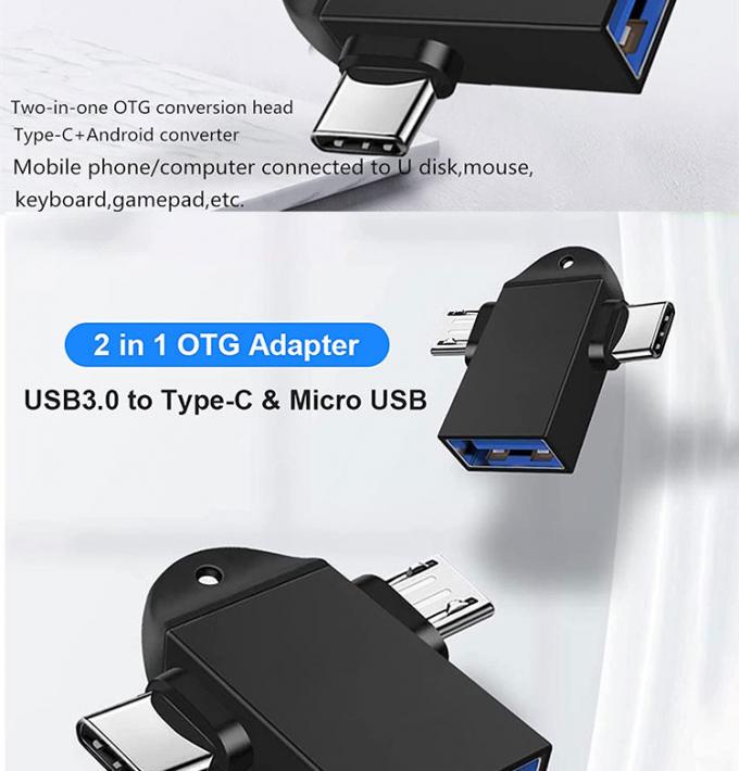 2 in 1 USB3.0 a Micro B Tipo C Converter USB OTG Adapter per Android Phone U Disk Mouse 1