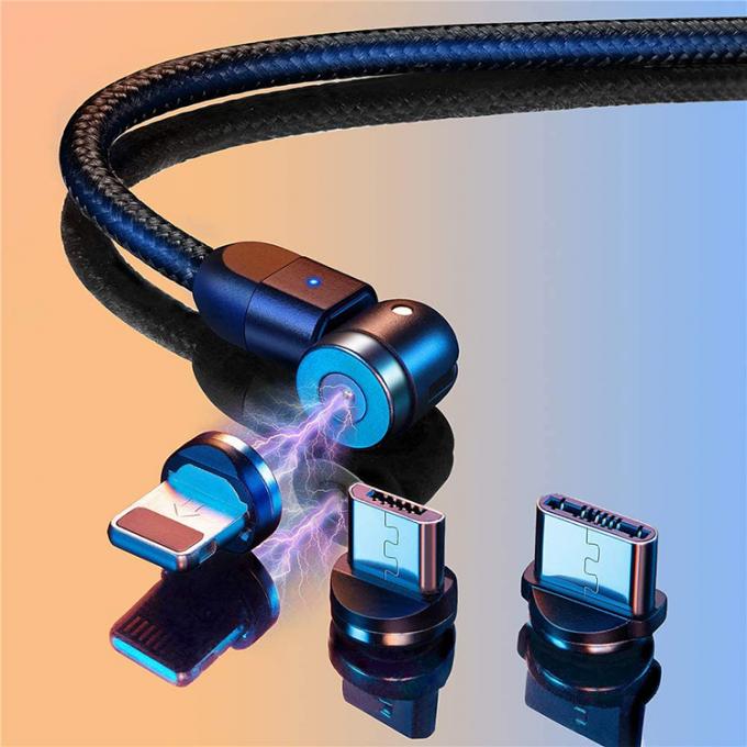 Ricarica rapida accessori telefonici 540 gradi rotazione 3 in 1 Micro Tipo C Cavo di ricarica dati USB magnetico 5