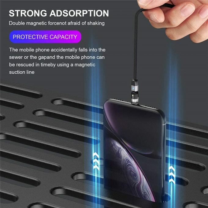 Ricarica rapida accessori telefonici 540 gradi rotazione 3 in 1 Micro Tipo C Cavo di ricarica dati USB magnetico 7