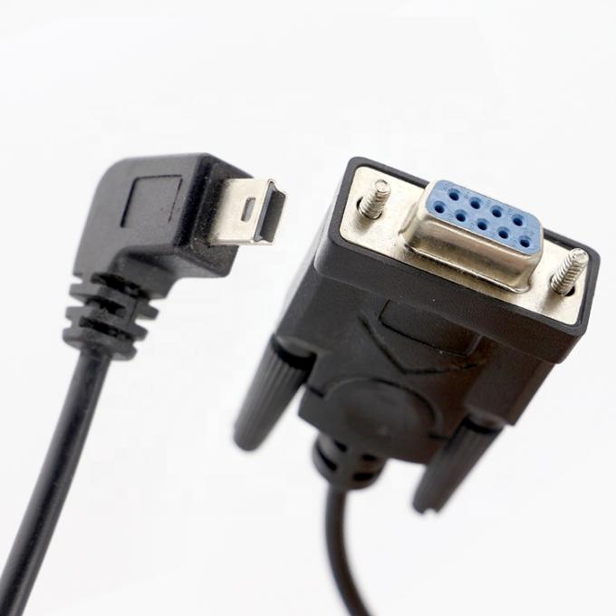 CUSTOM 90 gradi angolo destro Mini B USB a femmina DB9 RS232 cavo seriale 4