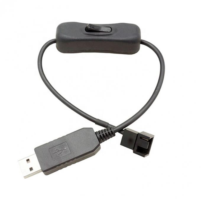 12V Step UP Boost USB a 3 pin 4 pin PWM PC Ventilatore ON OFF Switch Adapter Cable 4