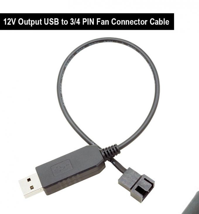 USB da 5V a 12V Voltage Step Up 3 pin e 4 pin PC Cable di adattatore di alimentazione del ventilatore 0