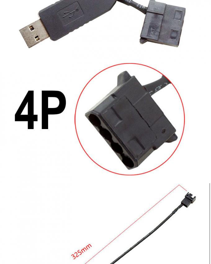 USB da 5V a 12V Voltage Step Up 3 pin e 4 pin PC Cable di adattatore di alimentazione del ventilatore 2
