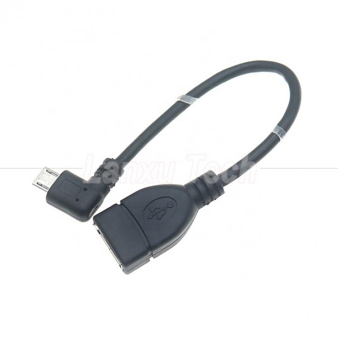 Portatile corto angolo destro di 90 gradi Micro V8 a USB presa femminile cablo adattatore OTG per telefono portatile 1