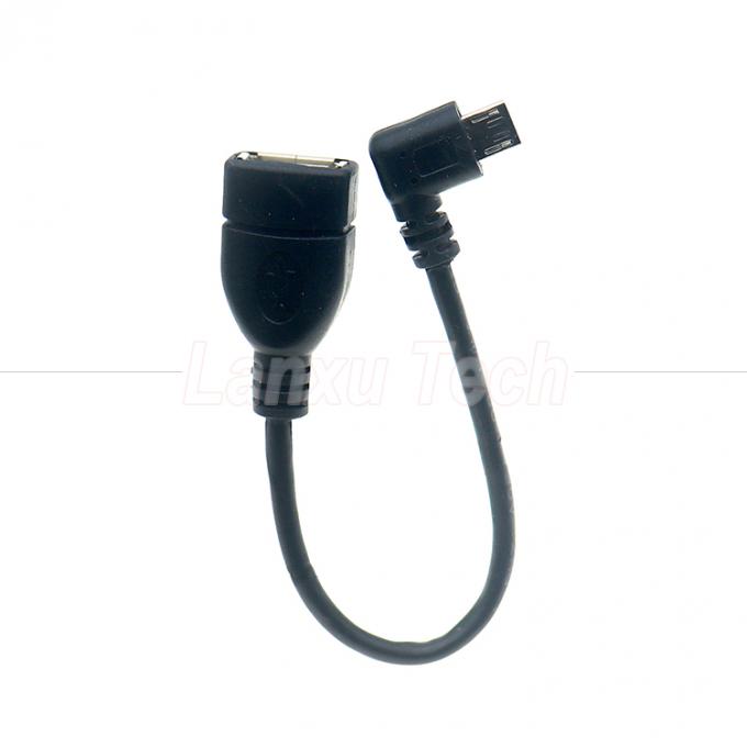 Portatile corto angolo destro di 90 gradi Micro V8 a USB presa femminile cablo adattatore OTG per telefono portatile 0