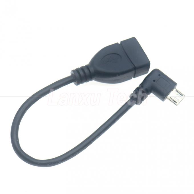 Portatile corto angolo destro di 90 gradi Micro V8 a USB presa femminile cablo adattatore OTG per telefono portatile 4