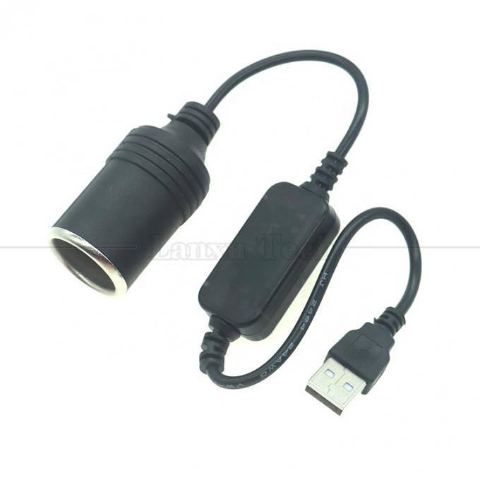 Alta qualità 12W 5V USB a 12V Converter Cigarette Plug Lighter Adaptore a cavo a presa con modulo di tensione a led 1