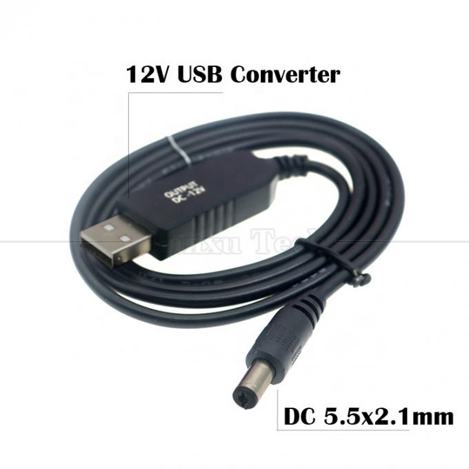 Cable USB multifunzione da 5V USB a 12V 9V DC 5.5x2.1mm Boost Set Up Power Converter Cavo USB per lampada per altoparlanti Wifi Router 5