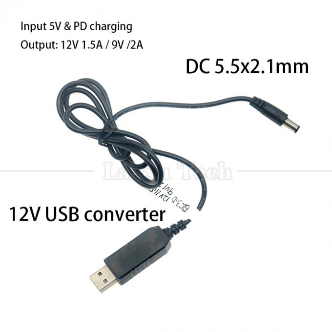 QC3.0 QC2.0 QC carica grande uscita 12V 1.5A 9V 2A 5V a 12V cavo caricabatterie USB per la striscia a led del router 3