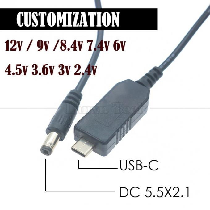 Cable di usb di tipo C a corrente continua 5.5x2.1mm 8.4v 7.4v 6v 4.5v 3.6v 3v 2.4v 9v 12v Cavo di uscita per circuito di strisce luminose a LED del router Wifi 2
