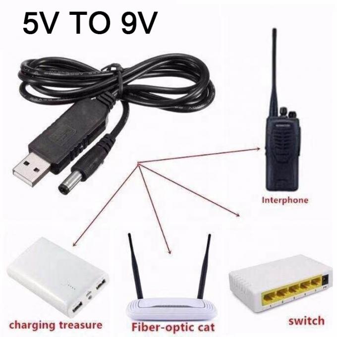 High Quality Booster 5V USB a 9V DC 5.5x2.1mm Step Up Converter Power Charger Cable per Wifi Router Modem 1